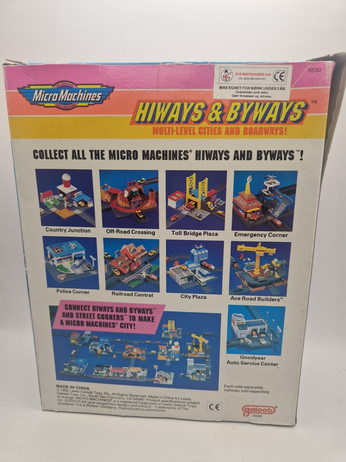 Originalt Micro Machines Hiways & Byways Off-Road Crossing fra 1992 bakside
