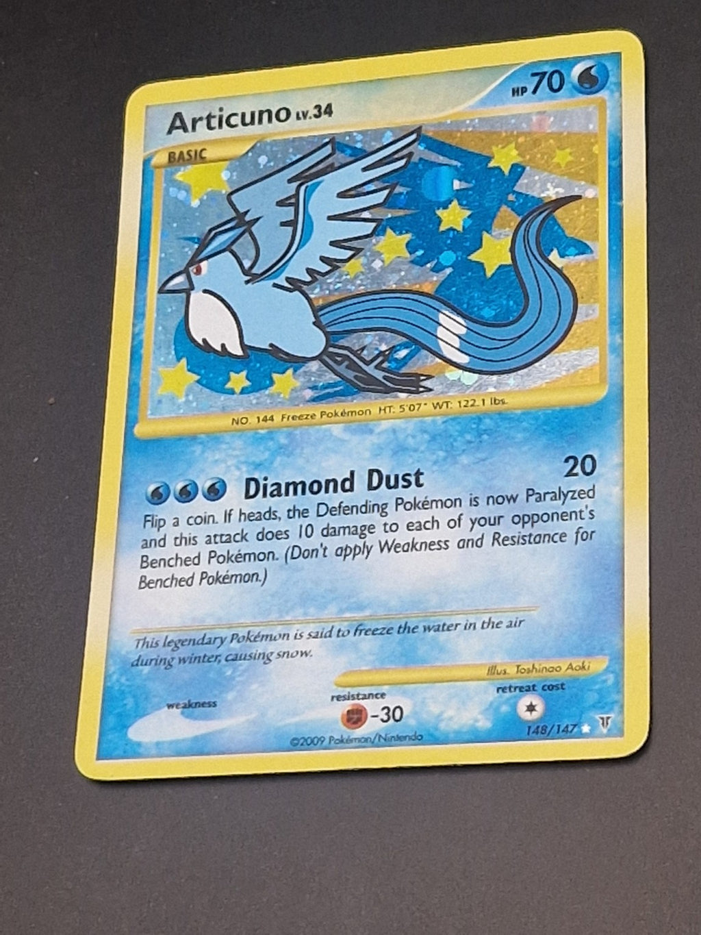 1. Forside av Articuno 148/147 Secret Rare fra Platinum: Supreme Victors.
