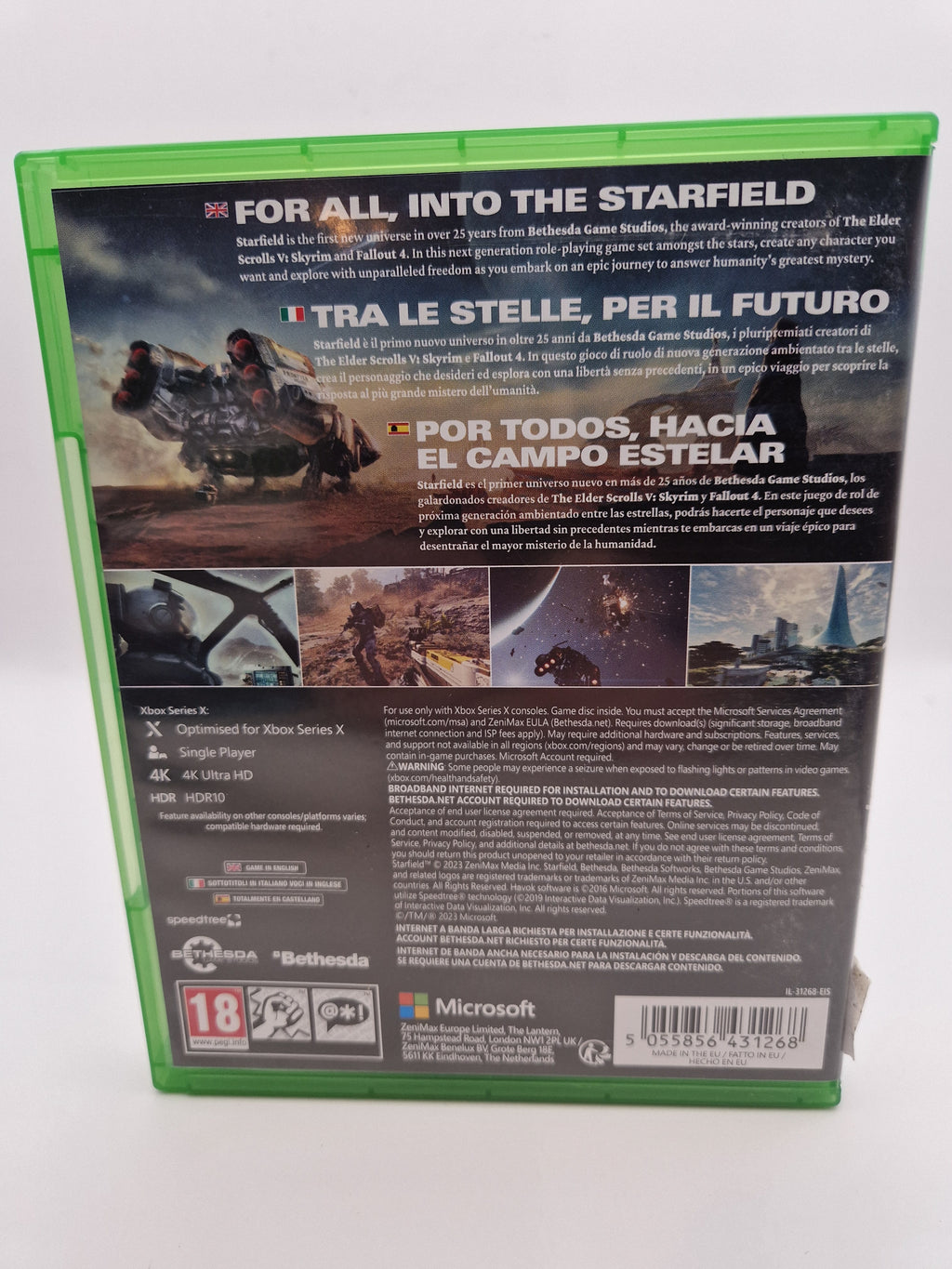Starfield Xbox Series X original spill – bakside med informasjon