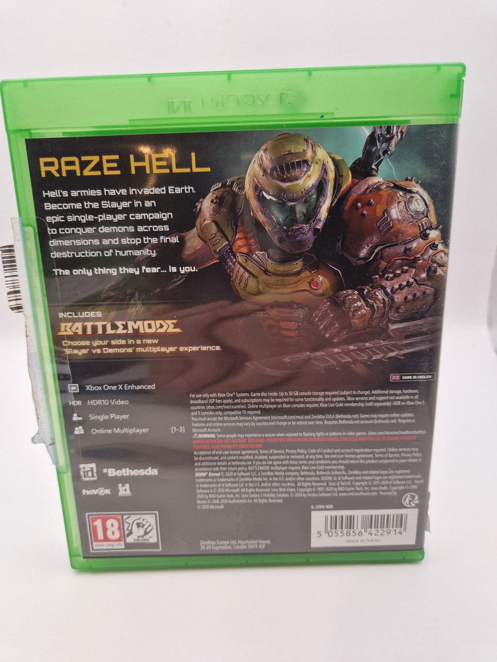 DOOM Eternal Xbox One original spill – bakside med informasjon