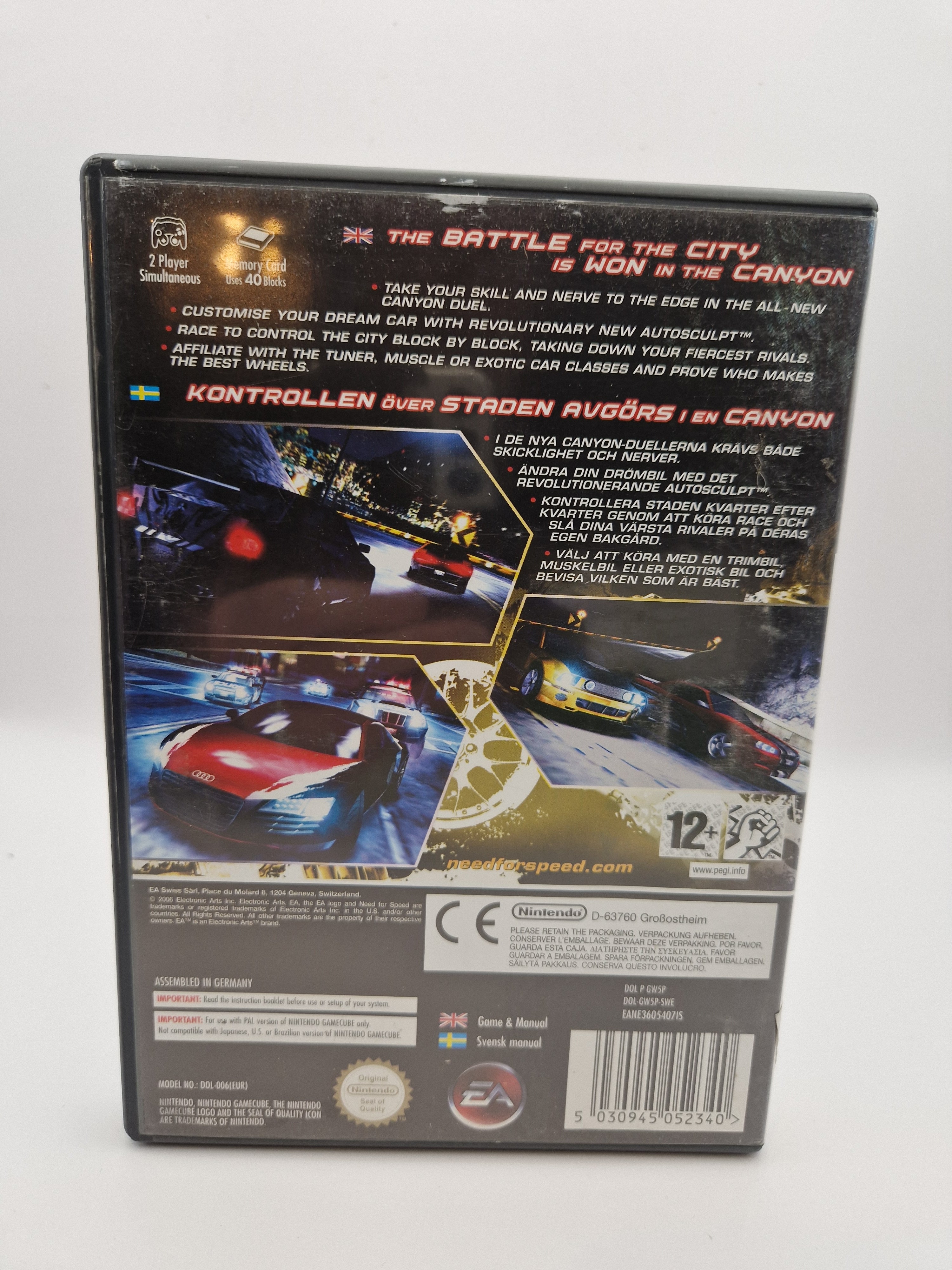 Bakside: Need for Speed Carbon – bakside av cover med spillinfo