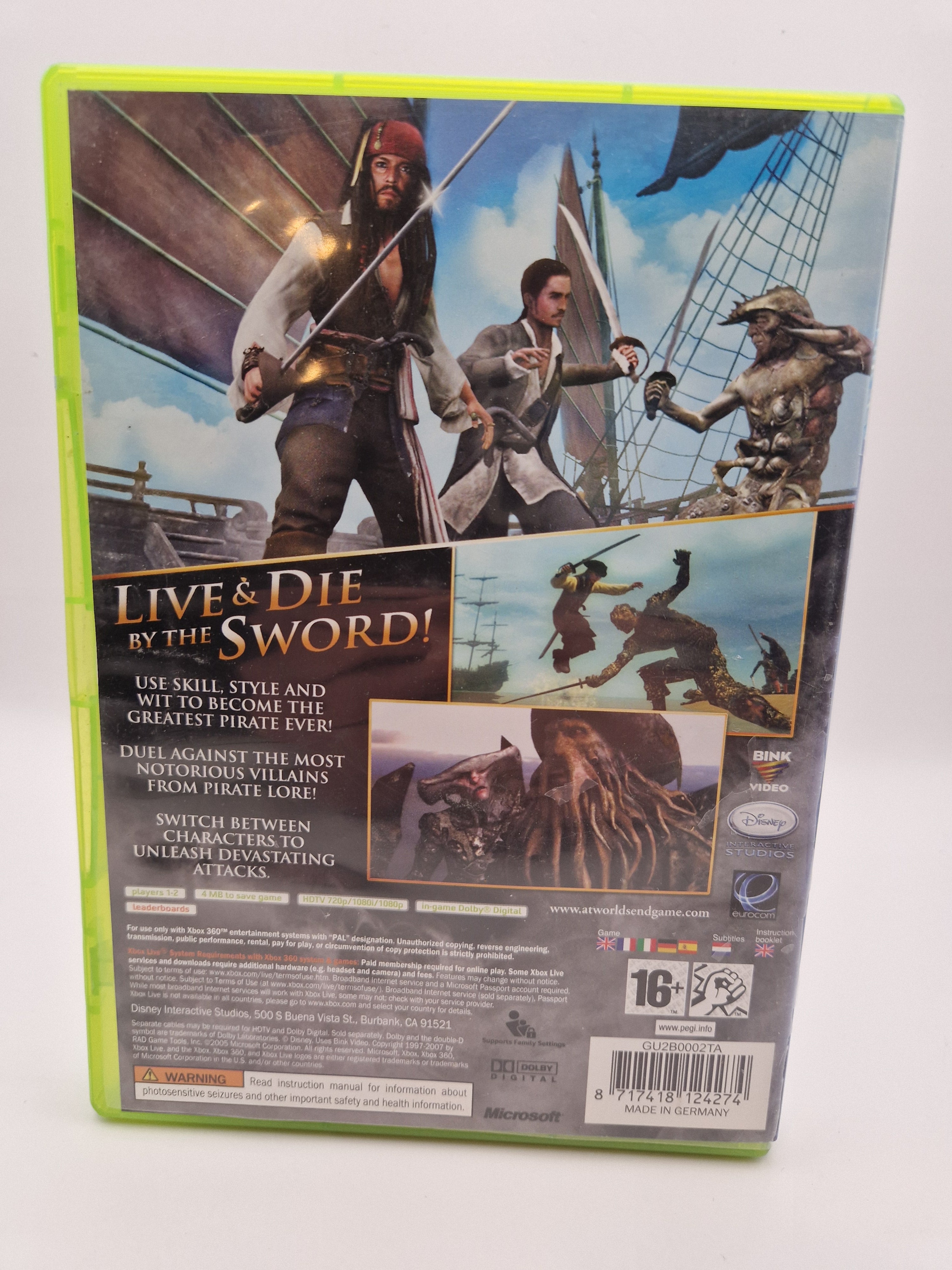 Pirates of the Caribbean At World’s End – komplett CIB med originalt cover og manual (bakside)