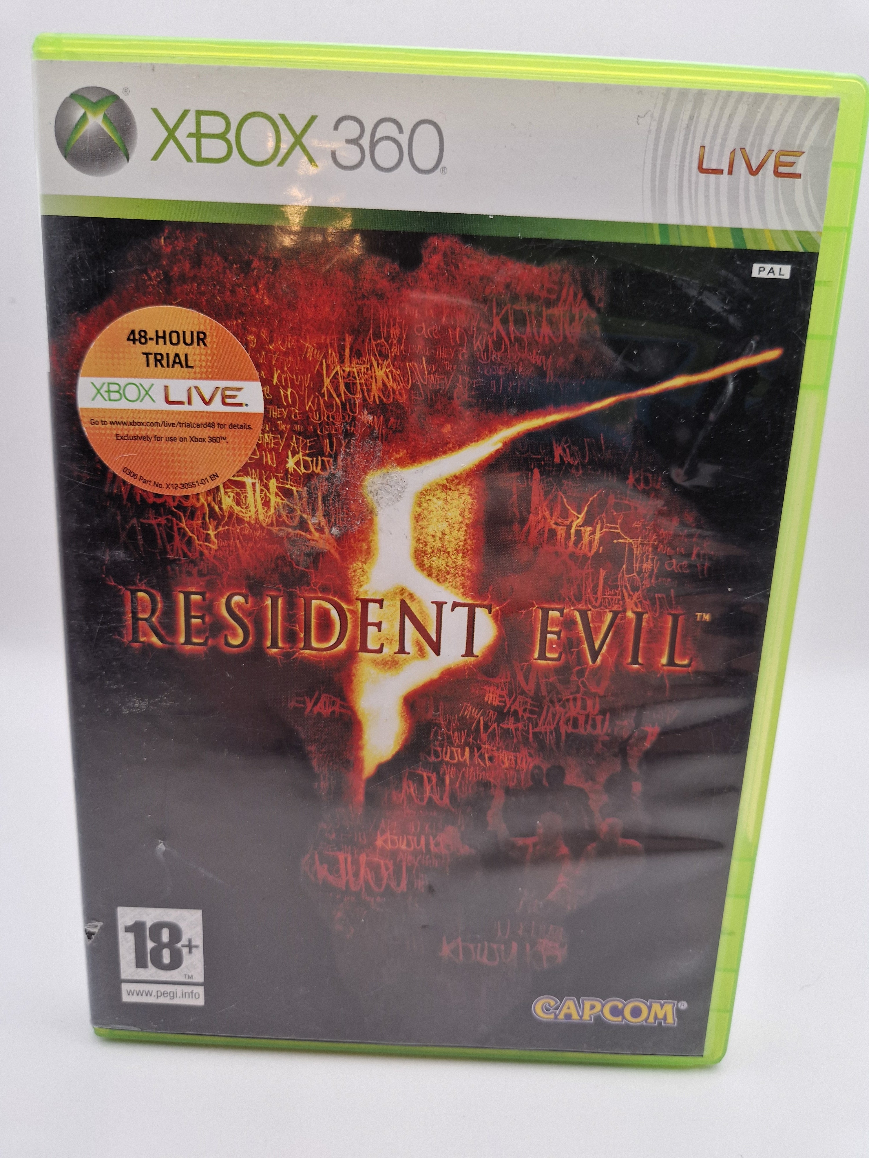 Resident Evil 5 Xbox 360 forside – original PAL