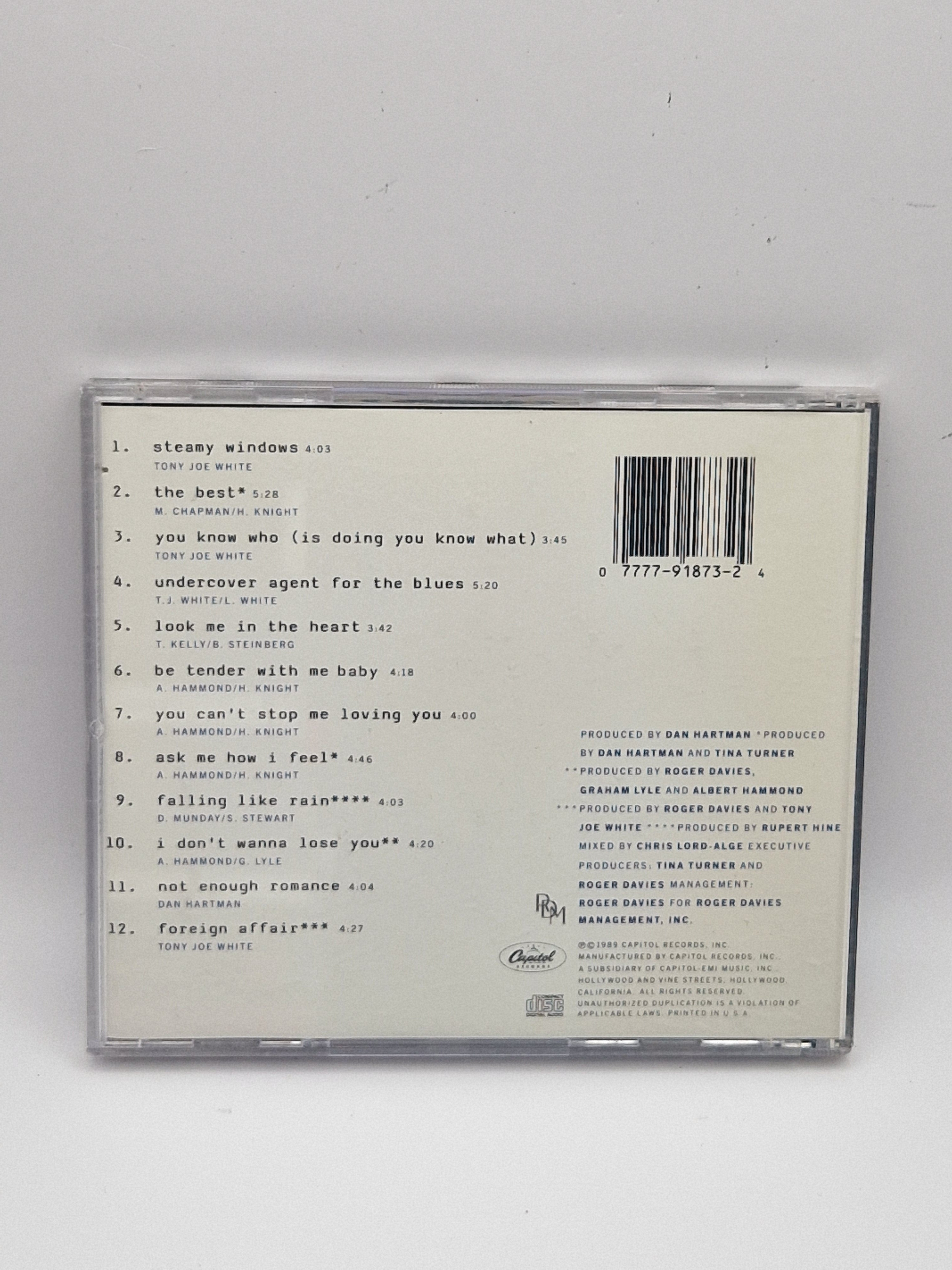 Tina Turner – Foreign Affair, bakside med låter