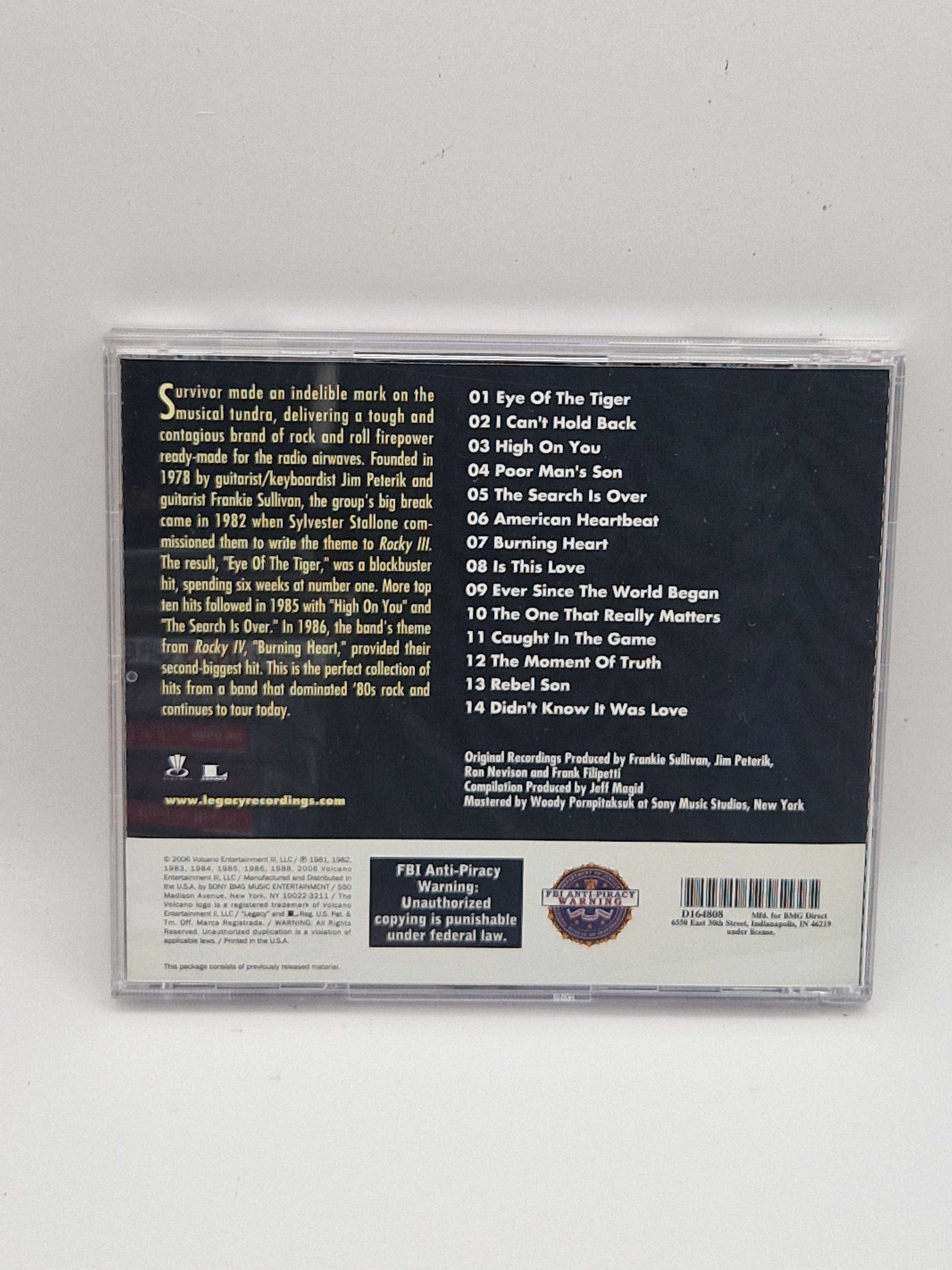 Survivor - The Best Of Survivor bakside med låter