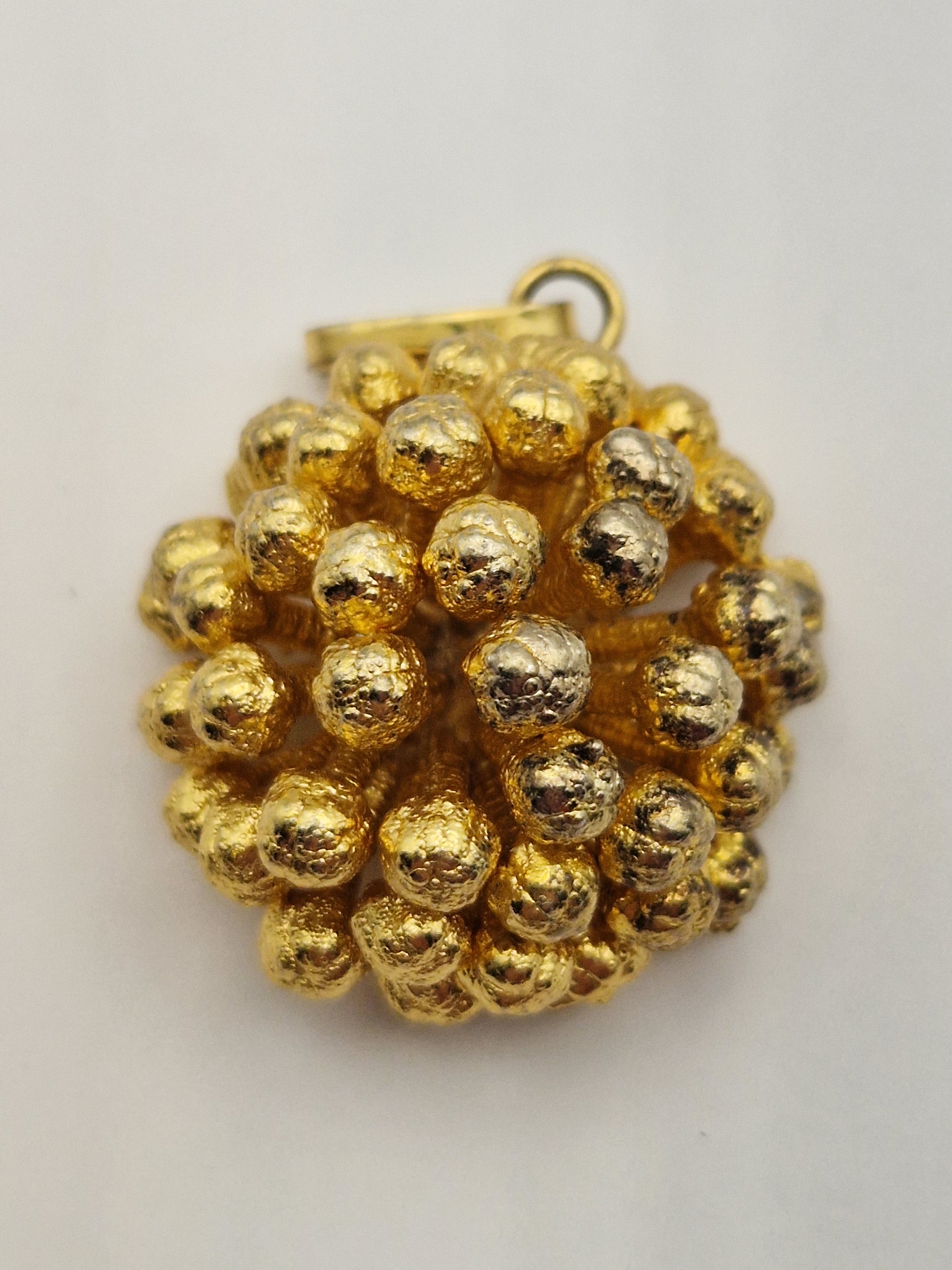 Flora Danica anheng i forgylt 925 sølv – front