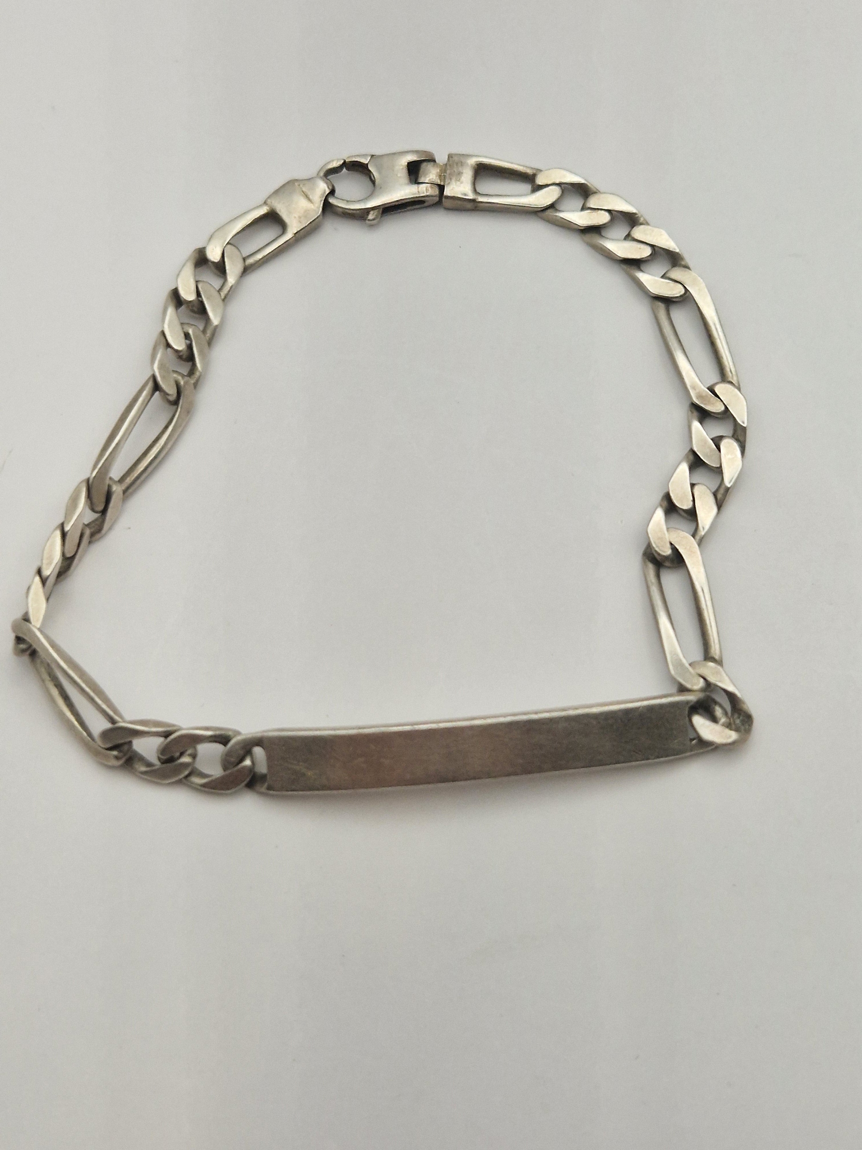 Sølv armlenke med navneplate i 925 sterling sølv