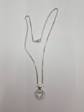 Sølvkjede med hjerteanheng i 925 sterling silver