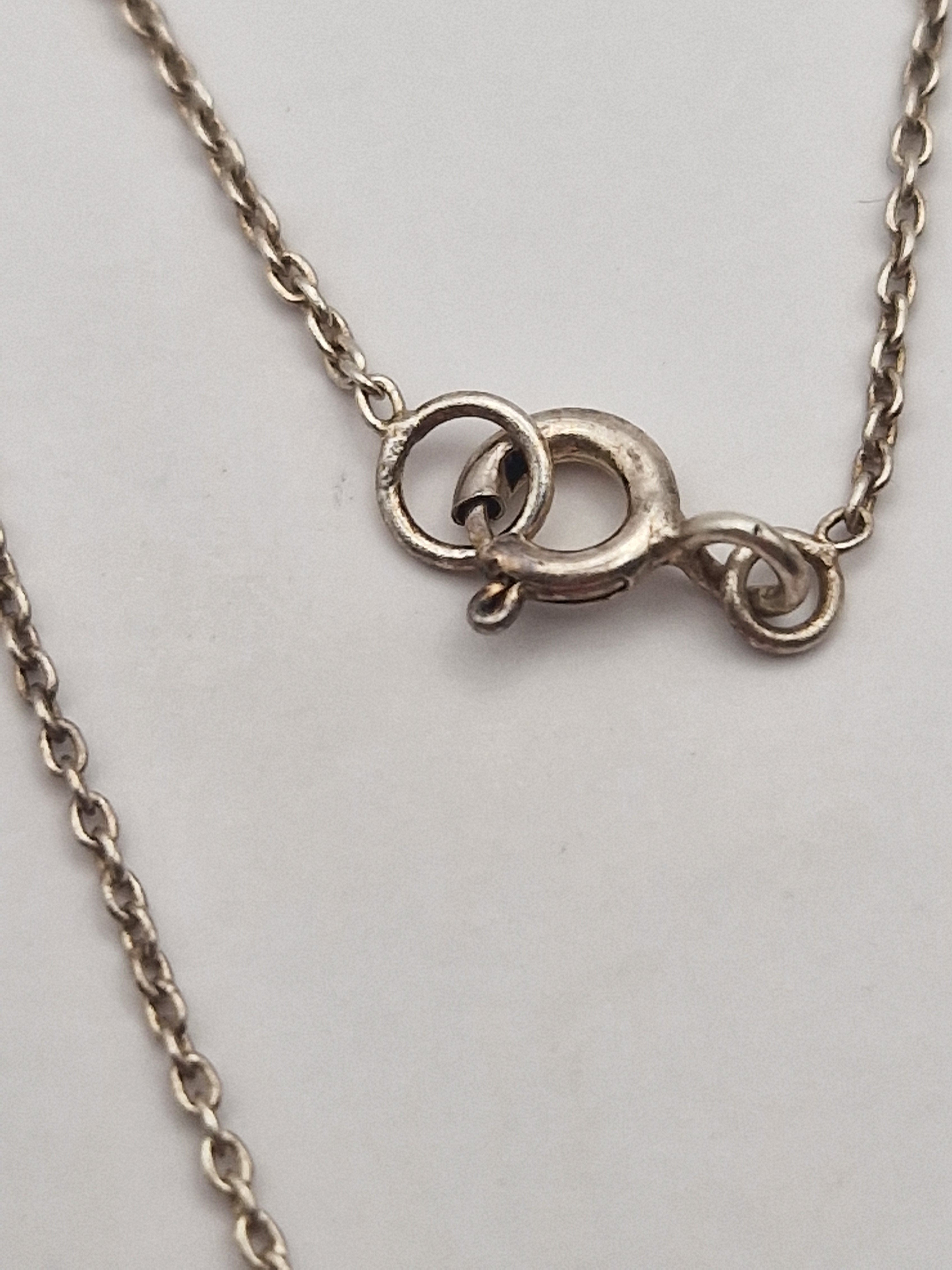 Lås og kjede i 925 sølv