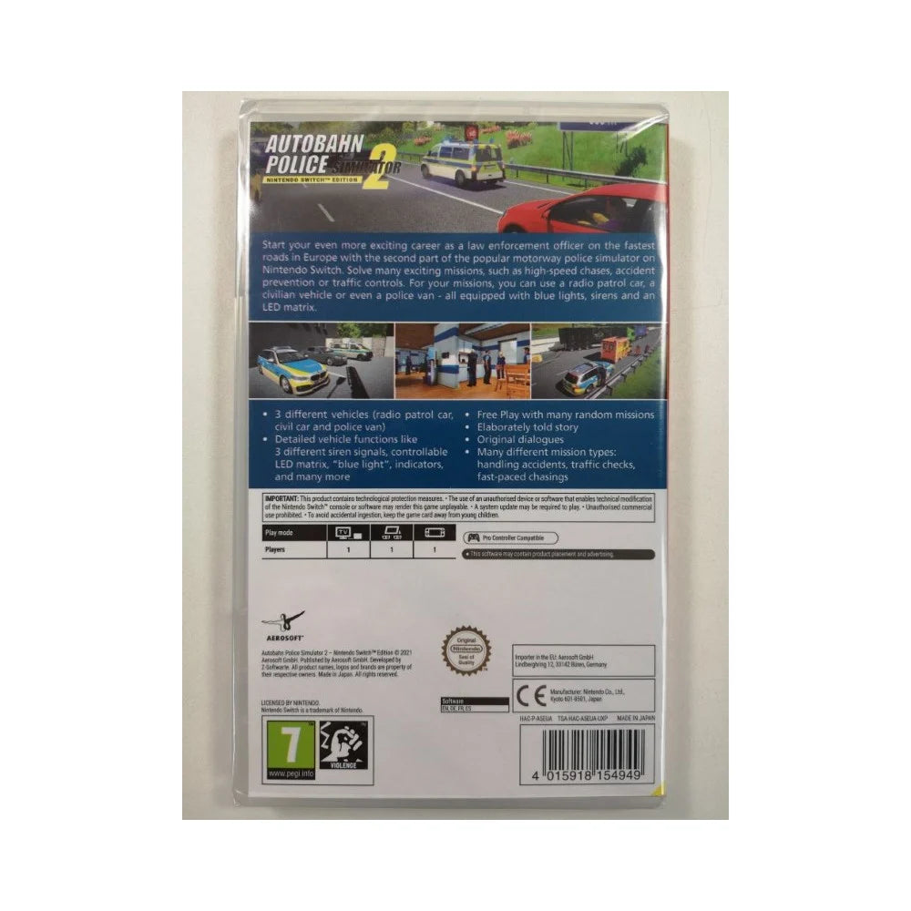 Autobahn Police Simulator 2 Nintendo Switch PAL back cover