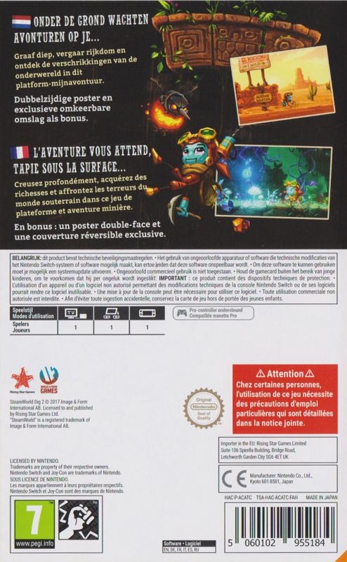 SteamWorld Dig 2 Nintendo Switch PAL back cover