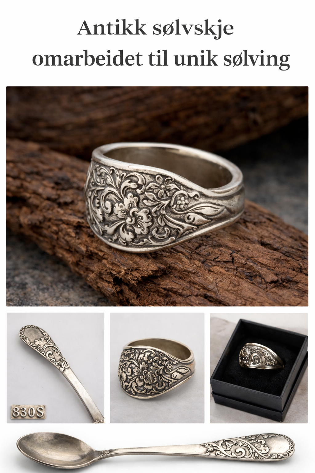 Eksempel på ring laget av tilsvarende sølvskje (illustrasjon)