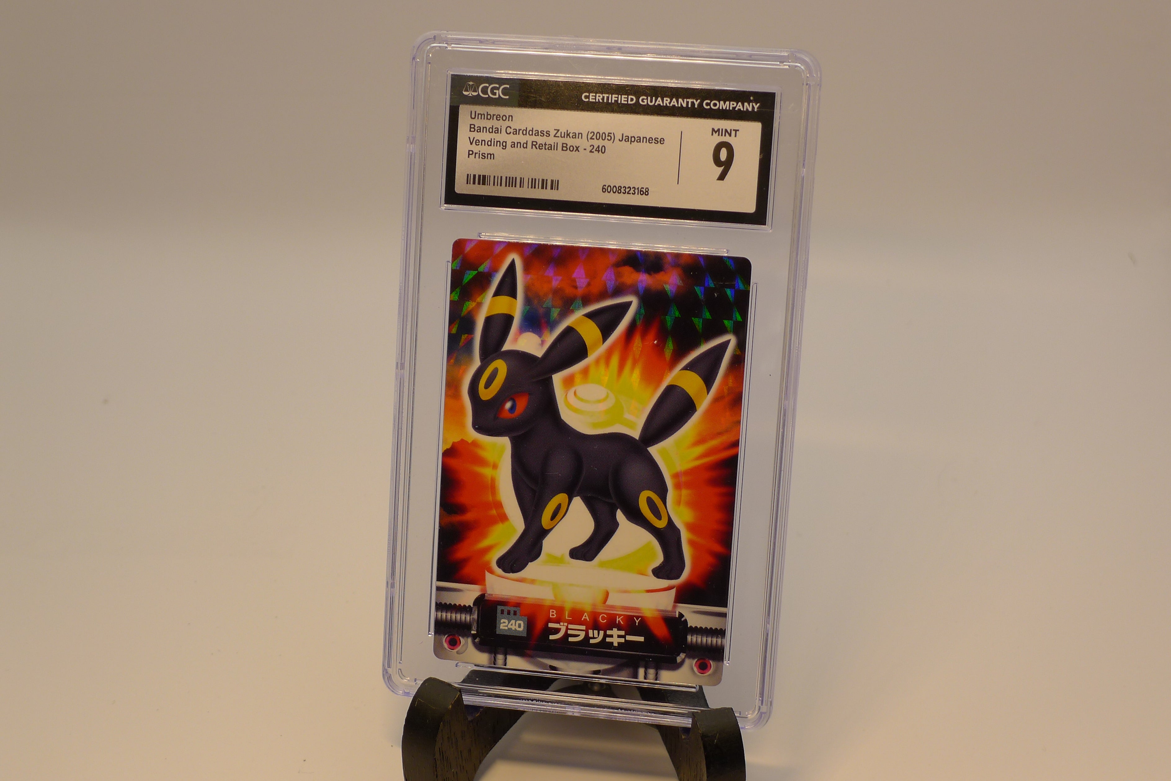 Umbreon 2005 Japanese Bandai Carddass Zukan #240 | CGC 8 | Vending Retail Box | Vintage Pokémon