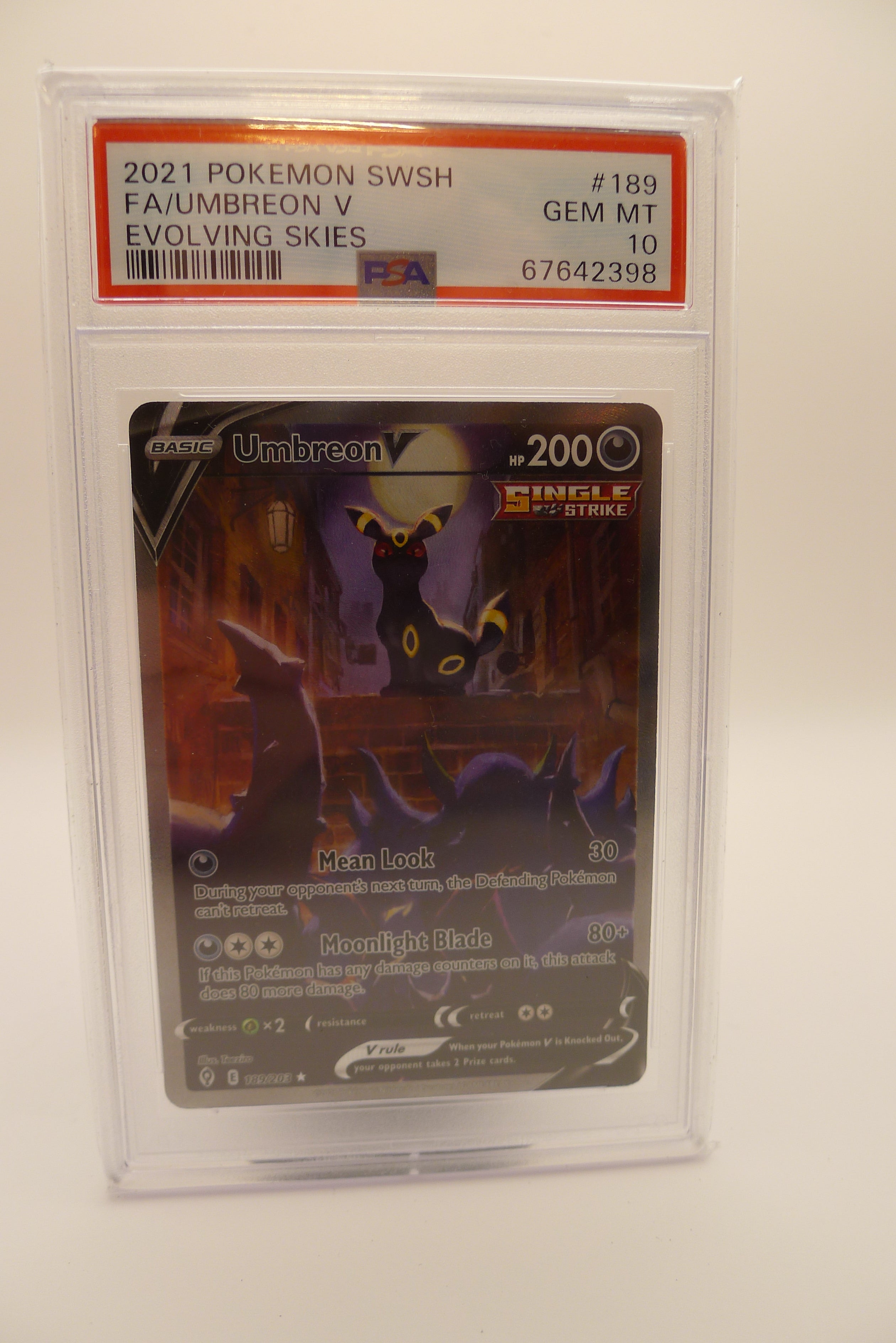 🟩 PSA 10 Umbreon V #189 – Evolving Skies (Alternate Art) – WASTELAND