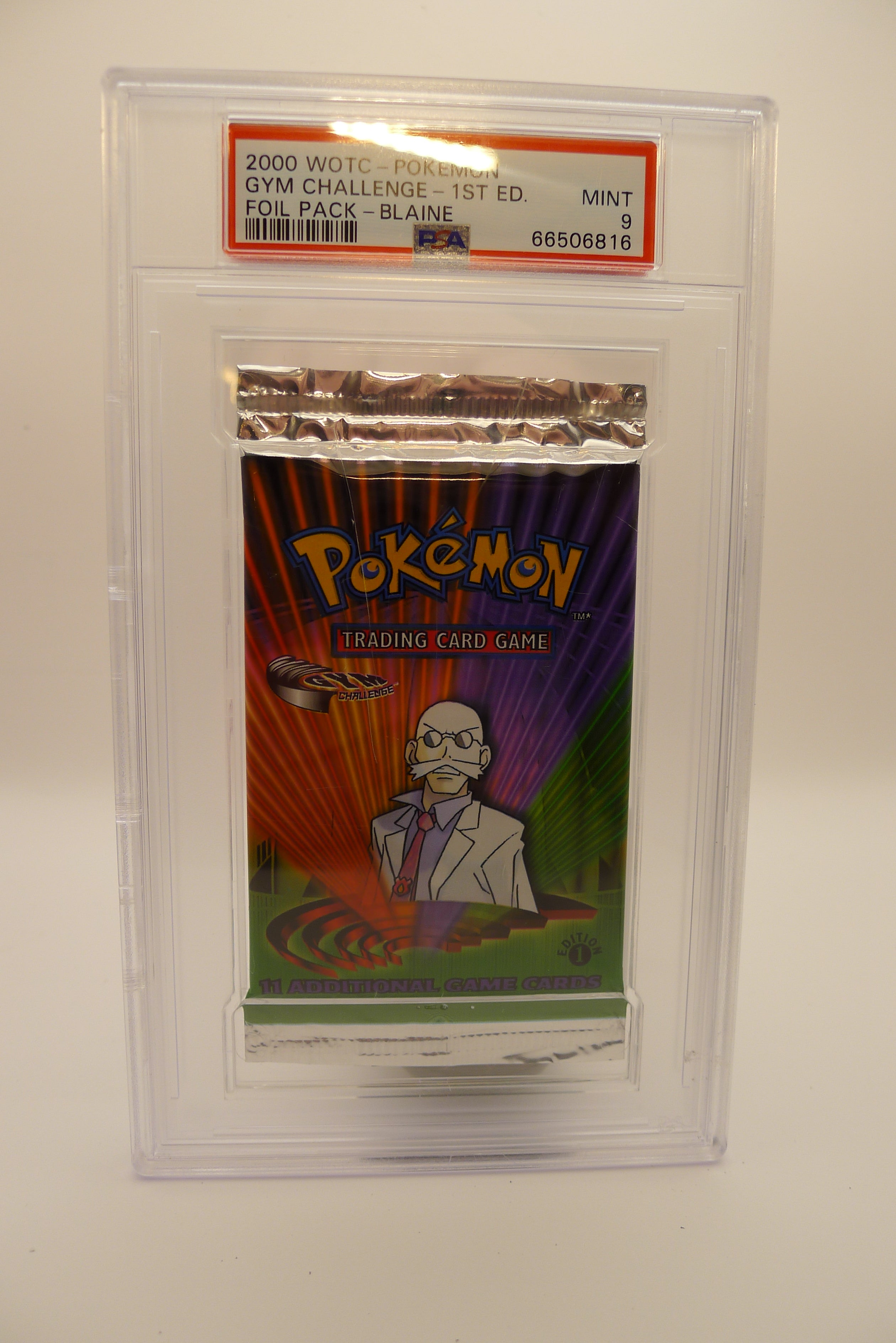 Pokmon Gym Challenge 1st Edition Blaine Booster Pack PSA 9 WASTELAND Pokmon Gym Challenge 1st Edition Blaine Booster Pack PSA 9 WASTELAND