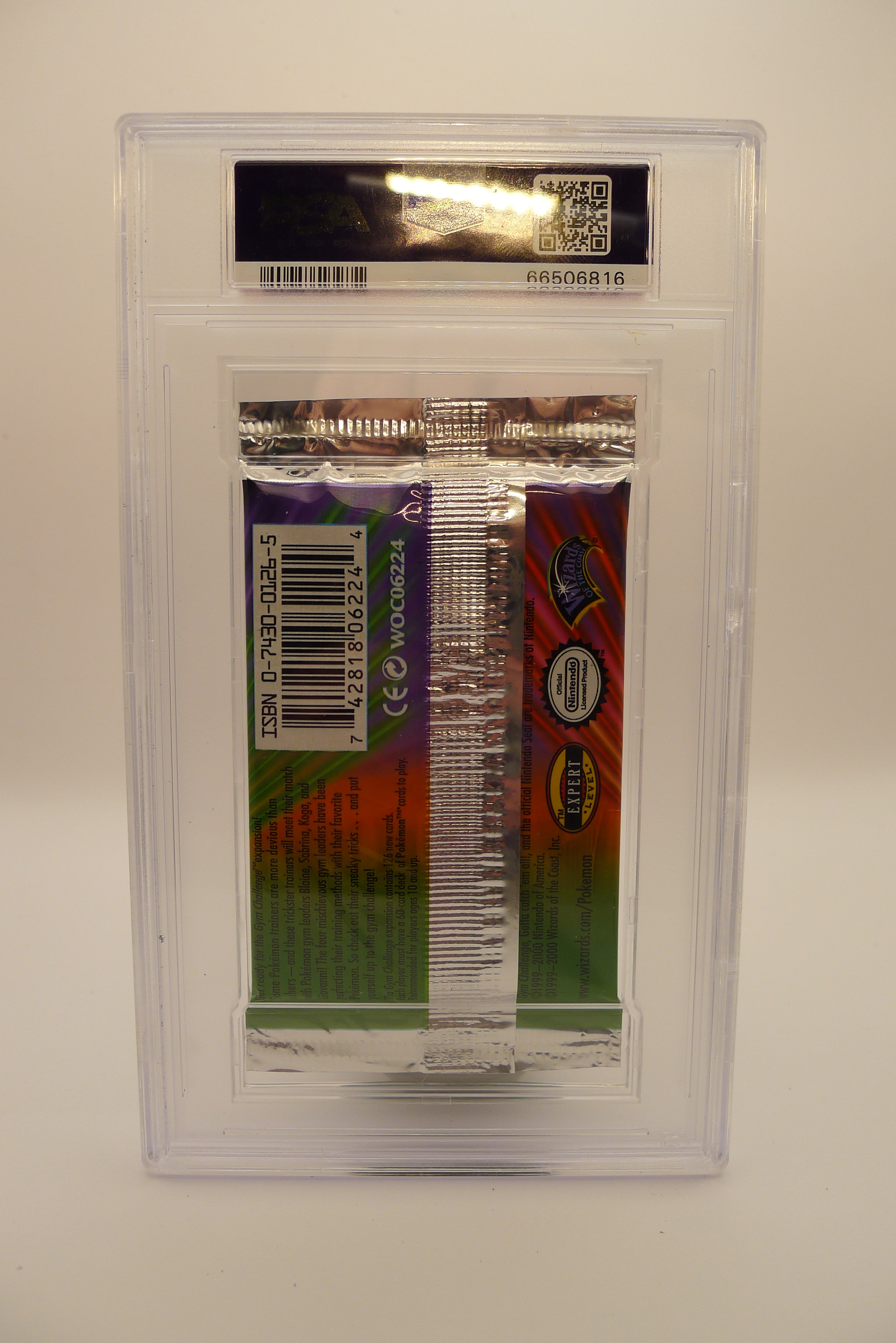 Bakside av booster pack i PSA-holder