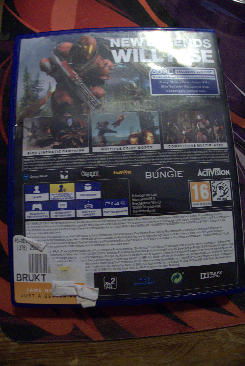 Destiny til PlayStation 4 – originalt cover og bakside. Brukt spill i god stand.