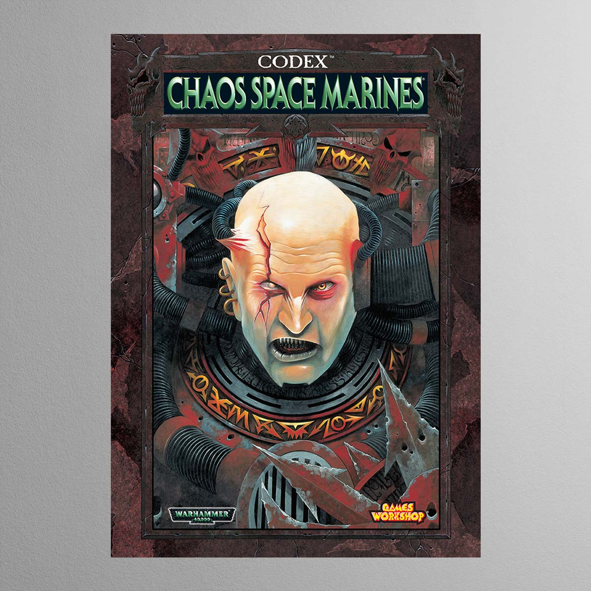 Cover art for Warhammer 40,000 Codex: Chaos Space Marines (1999 3rd Edition) – illustrasjon av Chaos Space Marines i ikonisk Warhammer 40K-stil.
