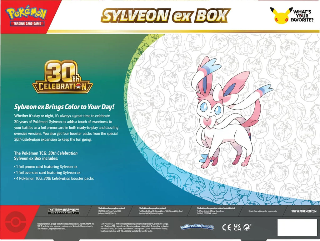 Pokémon 30th Celebration Sylveon ex Box bakside