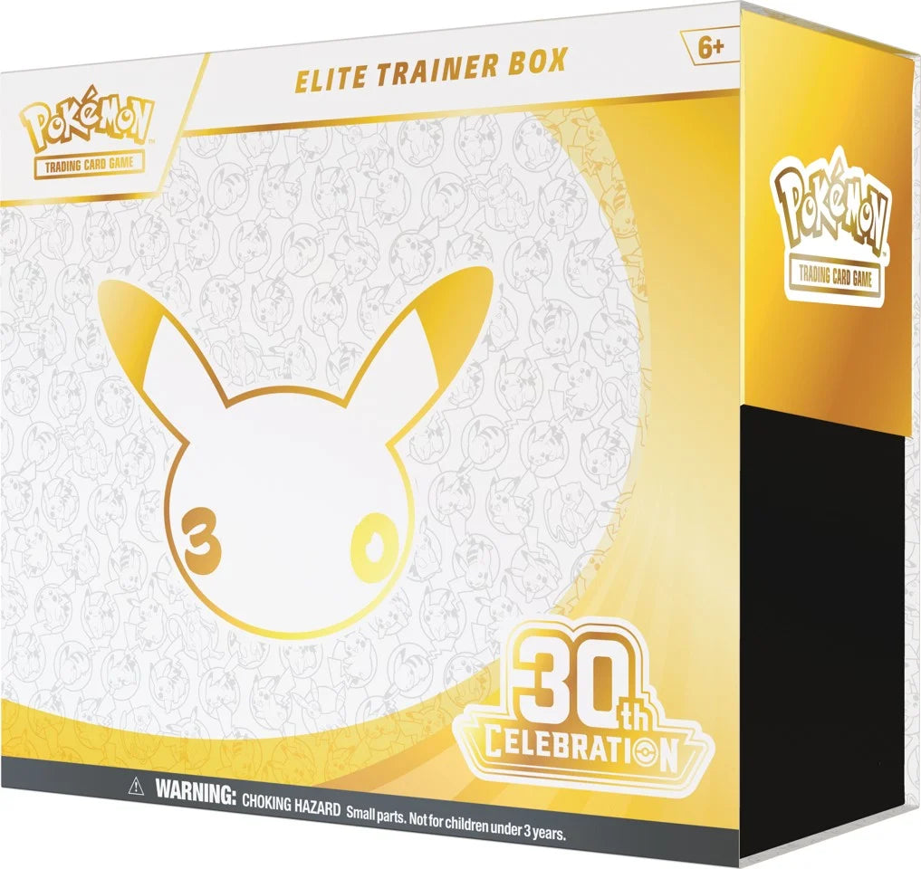 Pokémon TCG 30th Celebration Elite Trainer Box innhold
