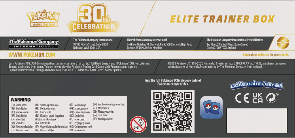 Pokémon TCG 30th Celebration Elite Trainer Box side
