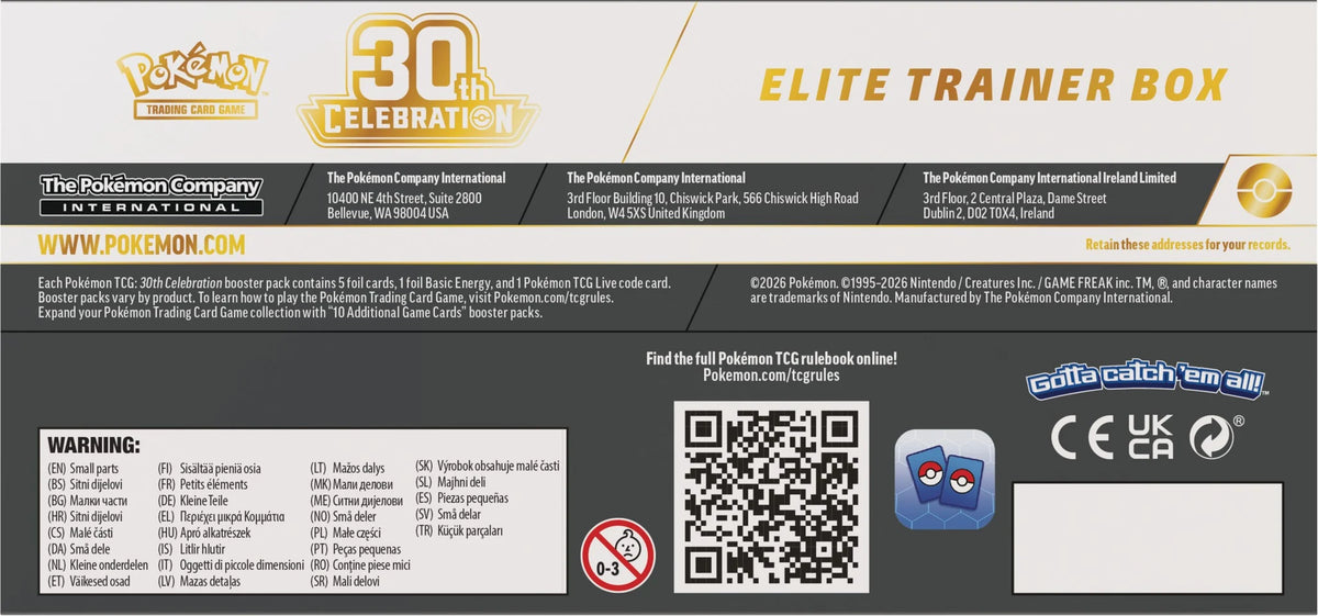 Pokémon TCG 30th Celebration Elite Trainer Box side