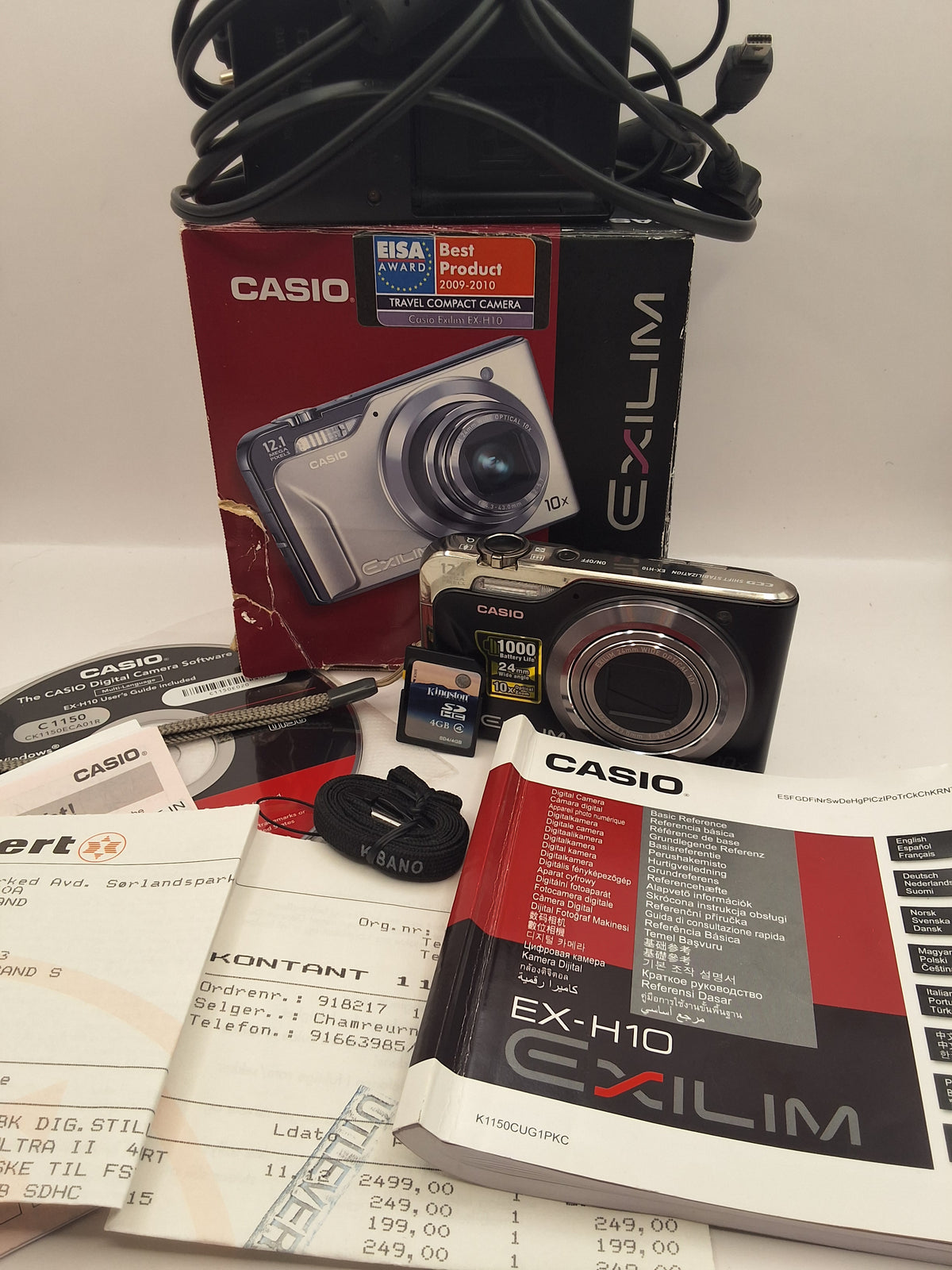 Casio Exilim EX-H10 komplett med original eske og tilbehør