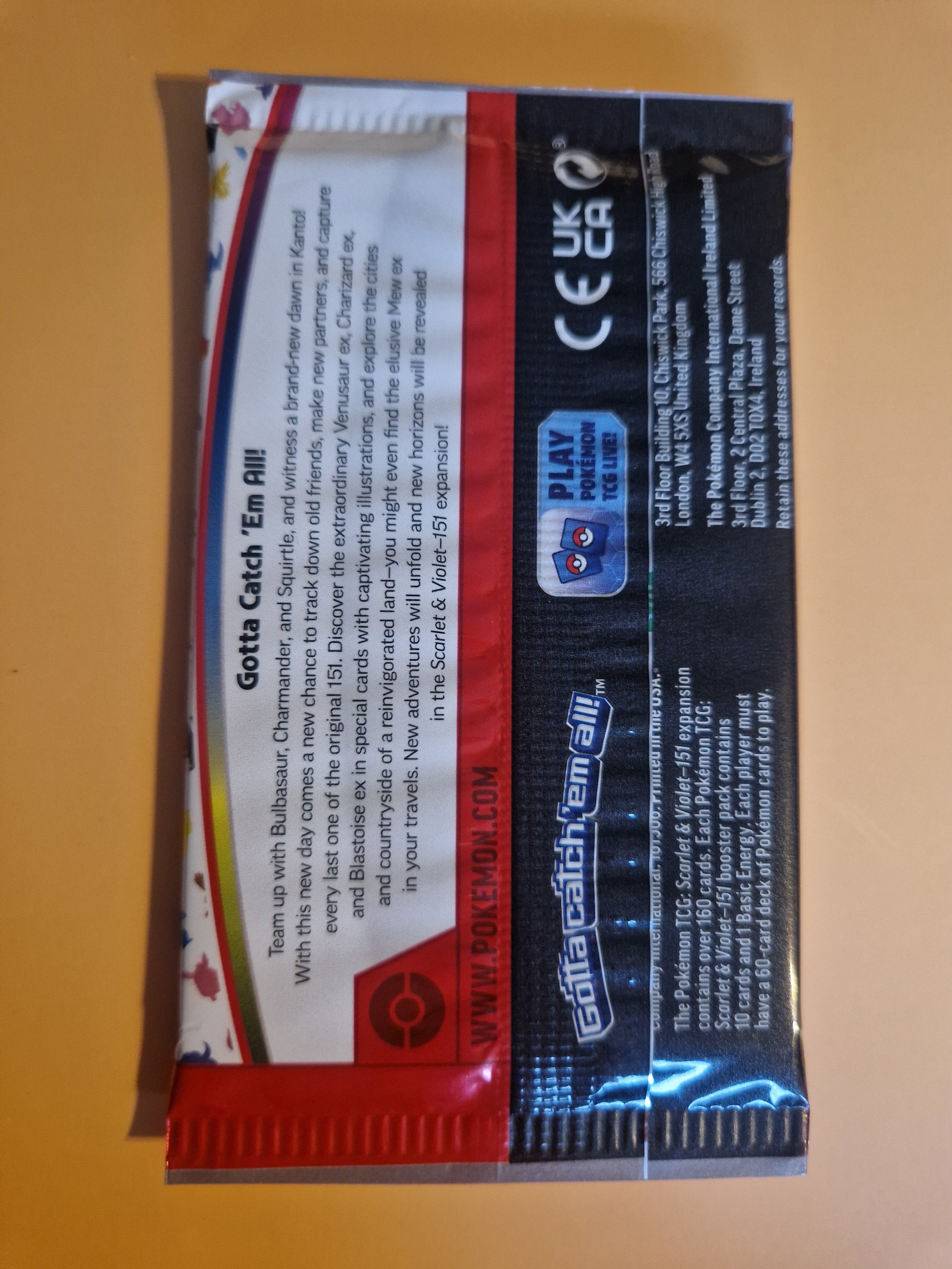 Pokémon 151 booster pack bakside