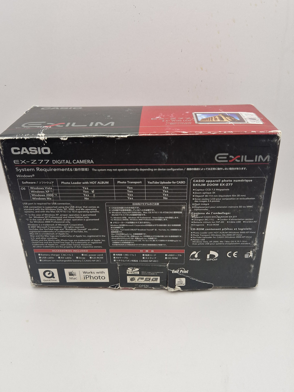📸 Casio Exilim EX-Z77 – Rød Y2K Digitalkamera