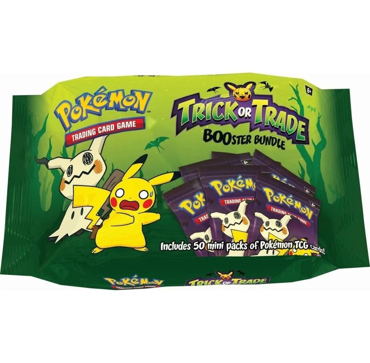 Pokémon Trick or Trade Booster Bundle med 50 mini booster packs – Halloween-utgave.
